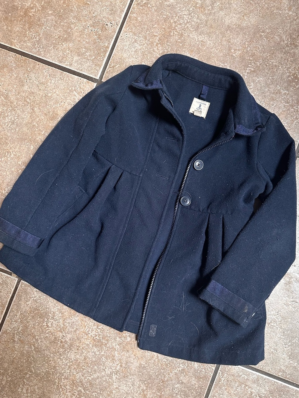 Lands' End Navy Kids' Pea Coat